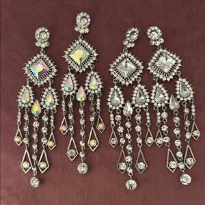 Elegant Silver Chandelier Earrings
